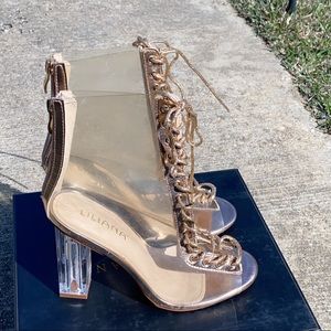 Women Heels Rose Gold